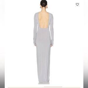 helsa Elegant Gray Long Sleeve Dress